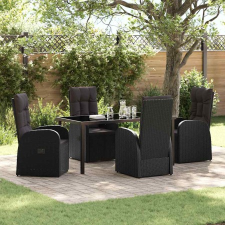 Conjunto de Comedor de Jardín 5 pcs Negro ratán sintético en Sillas de jardín | Comprar online en Foru.es