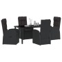 Conjunto de Comedor de Jardín 5 pcs Negro ratán sintético en Sillas de jardín | Comprar online en Foru.es