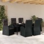 Conjunto de Comedor de Jardín 7 pcs Negro ratán sintético en Sillas de jardín | Comprar online en Foru.es