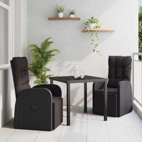 Conjunto de Comedor de Jardín 3 pcs Negro ratán sintético en Sillas de jardín | Comprar online en Foru.es