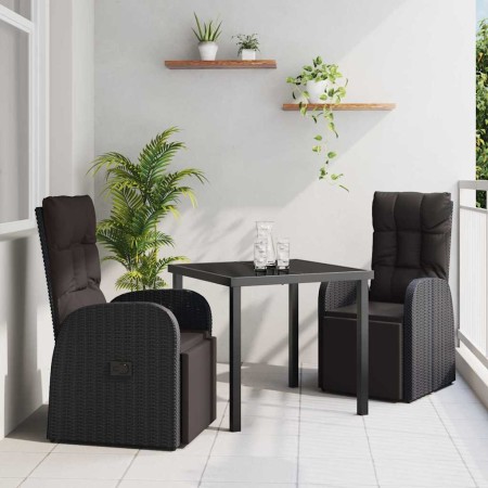 Conjunto de Comedor de Jardín 3 pcs Negro ratán sintético en Sillas de jardín | Comprar online en Foru.es