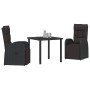 Conjunto de Comedor de Jardín 3 pcs Negro ratán sintético en Sillas de jardín | Comprar online en Foru.es
