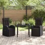 Conjunto de Comedor de Jardín 3 pcs Negro ratán sintético en Sillas de jardín | Comprar online en Foru.es