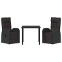 Conjunto de Comedor de Jardín 3 pcs Negro ratán sintético en Sillas de jardín | Comprar online en Foru.es