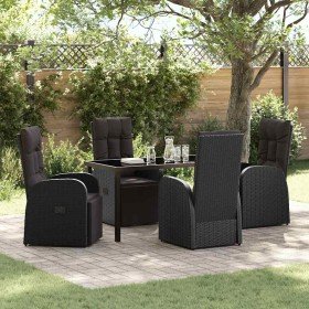 Conjunto de Comedor de Jardín 5 pcs Negro ratán sintético en Sillas de jardín | Comprar online en Foru.es