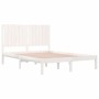 Estructura de cama de madera maciza de pino blanca 140x190 cm de vidaXL, Camas y somieres - Ref: Foro24-3104394, Precio: 148,...
