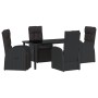 Conjunto de Comedor de Jardín 5 pcs Negro ratán sintético en Sillas de jardín | Comprar online en Foru.es
