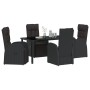 Conjunto de Comedor de Jardín 5 pcs Negro ratán sintético en Sillas de jardín | Comprar online en Foru.es
