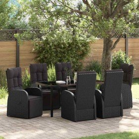 Conjunto de Comedor de Jardín 7 pcs Negro ratán sintético en Sillas de jardín | Comprar online en Foru.es