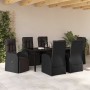 Conjunto de Comedor de Jardín 7 pcs Negro ratán sintético en Sillas de jardín | Comprar online en Foru.es