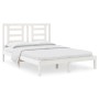 Estructura de cama de madera maciza de pino blanca 140x200 cm de vidaXL, Camas y somieres - Ref: Foro24-3104349, Precio: 123,...