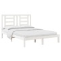 Estructura de cama de madera maciza de pino blanca 140x200 cm de vidaXL, Camas y somieres - Ref: Foro24-3104349, Precio: 123,...