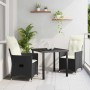 Conjunto de Comedor de Jardín con cojín 3 pcs Negro Poliratán en Sillas de jardín | Comprar online en Foru.es