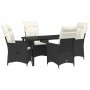 Conjunto de Comedor de Jardín con cojín 5 pcs Negro Poliratán en Sillas de jardín | Comprar online en Foru.es