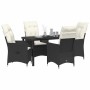 Conjunto de Comedor de Jardín con cojín 5 pcs Negro Poliratán en Sillas de jardín | Comprar online en Foru.es