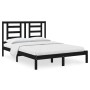 Estructura de cama de madera maciza de pino negra 140x190 cm de vidaXL, Camas y somieres - Ref: Foro24-3104332, Precio: 158,7...