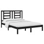 Estructura de cama de madera maciza de pino negra 140x190 cm de vidaXL, Camas y somieres - Ref: Foro24-3104332, Precio: 158,7...