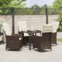 Conjunto de Comedor de Jardín con cojín 5 pcs Marrón Poliratán en Sillas de jardín | Comprar online en Foru.es