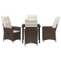 Conjunto de Comedor de Jardín con cojín 5 pcs Marrón Poliratán en Sillas de jardín | Comprar online en Foru.es