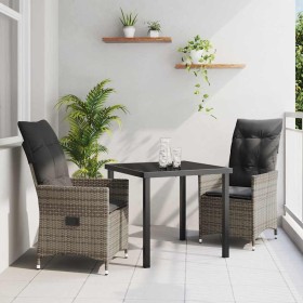 Conjunto de Comedor de Jardín 3 pcs Gris ratán sintético en Sillas de jardín | Comprar online en Foru.es