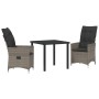 Conjunto de Comedor de Jardín 3 pcs Gris ratán sintético en Sillas de jardín | Comprar online en Foru.es