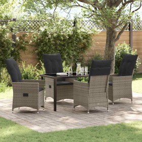 Conjunto de Comedor de Jardín 5 pcs Gris ratán sintético en Sillas de jardín | Comprar online en Foru.es