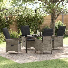 Conjunto de Comedor de Jardín 5 pcs Gris ratán sintético en Sillas de jardín | Comprar online en Foru.es