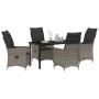 Conjunto de Comedor de Jardín 5 pcs Gris ratán sintético en Sillas de jardín | Comprar online en Foru.es