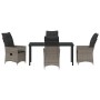 Conjunto de Comedor de Jardín con cojín 5 pcs Gris Poliratán en Sillas de jardín | Comprar online en Foru.es