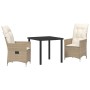 Conjunto de Comedor de Jardín 3 pcs Beige ratán sintético en Sillas de jardín | Comprar online en Foru.es