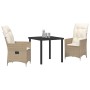 Conjunto de Comedor de Jardín 3 pcs Beige ratán sintético en Sillas de jardín | Comprar online en Foru.es