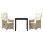 Conjunto de Comedor de Jardín 3 pcs Beige ratán sintético en Sillas de jardín | Comprar online en Foru.es