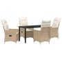 Conjunto de Comedor de Jardín 5 pcs Beige ratán sintético en Sillas de jardín | Comprar online en Foru.es