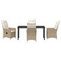 Conjunto de Comedor de Jardín con cojín 5 pcs Beige Poliratán en Sillas de jardín | Comprar online en Foru.es