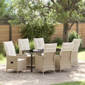 Conjunto de Comedor de Jardín 7 pcs Beige ratán sintético en Sillas de jardín | Comprar online en Foru.es