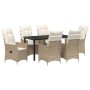 Conjunto de Comedor de Jardín 7 pcs Beige ratán sintético en Sillas de jardín | Comprar online en Foru.es