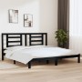Estructura de cama de madera maciza de pino negro 200x200 cm de vidaXL, Camas y somieres - Ref: Foro24-3104372, Precio: 160,0...