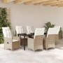 Conjunto de Comedor de Jardín 7 pcs Beige ratán sintético en Sillas de jardín | Comprar online en Foru.es