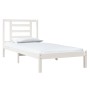 Estructura de cama madera maciza de pino blanco 90x200 cm de vidaXL, Camas y somieres - Ref: Foro24-3104334, Precio: 94,28 €,...