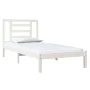 Solid white pine wood bed frame 90x200 cm by vidaXL, Beds and slatted bases - Ref: Foro24-3104334, Price: 90,45 €, Discount: %
