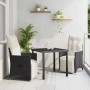 Conjunto de Comedor de Jardín con cojín 3 pcs Negro Poliratán en Sillas de jardín | Comprar online en Foru.es