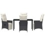 Conjunto de Comedor de Jardín con cojín 5 pcs Negro Poliratán en Sillas de jardín | Comprar online en Foru.es
