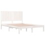 Estructura de cama de madera maciza de pino blanca 140x200 cm de vidaXL, Camas y somieres - Ref: Foro24-3104414, Precio: 149,...
