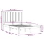 Estructura de cama de madera maciza de pino blanca 140x200 cm de vidaXL, Camas y somieres - Ref: Foro24-3104414, Precio: 149,...