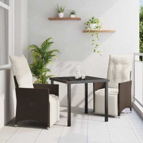 Conjunto de Comedor de Jardín 3 pcs Marrón ratán sintético en Sillas de jardín | Comprar online en Foru.es