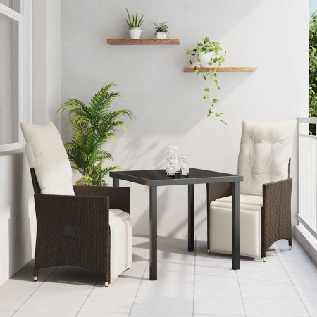 Conjunto de Comedor de Jardín 3 pcs Marrón ratán sintético en Sillas de jardín | Comprar online en Foru.es