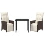 Conjunto de Comedor de Jardín 3 pcs Marrón ratán sintético en Sillas de jardín | Comprar online en Foru.es