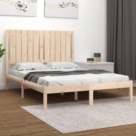 Estructura de cama madera maciza 120x190 cm de vidaXL, Camas y somieres - Ref: Foro24-3104383, Precio: 113,43 €, Descuento: %