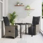 Conjunto de Comedor de Jardín 3 pcs Gris ratán sintético en Sillas de jardín | Comprar online en Foru.es