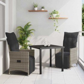 Conjunto de Comedor de Jardín 3 pcs Gris ratán sintético en Sillas de jardín | Comprar online en Foru.es